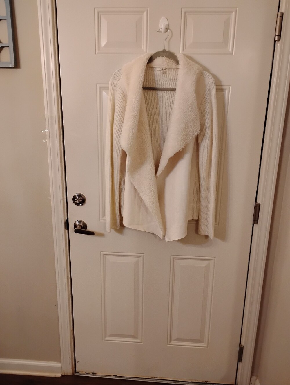 Kate & Sam Cozy Open-Front Ivory Women's Sweater Cardigan